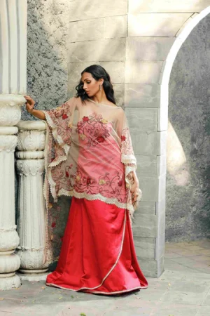 Zafran Scarlet Lehenga – A Bold Celebration of Tradition